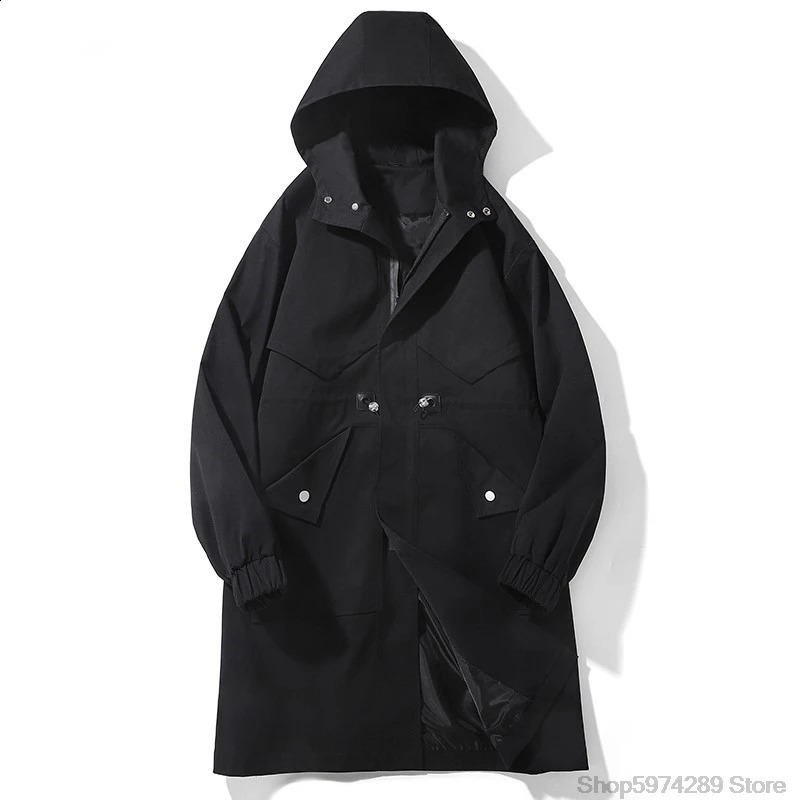Trench coats men hooded 2024 Autumn Classic Fashion Trendy Long Coat Men Casual Loose Comfortable High Quality 241202