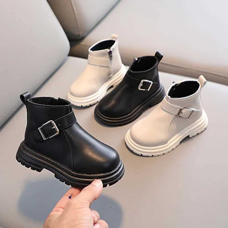 2024 New Children Shoes Autumn Winter Ankle Boots for Girl School Leather Boots Fashion Kids Casual Shoes Chaussure Enfant FilleXJ241206