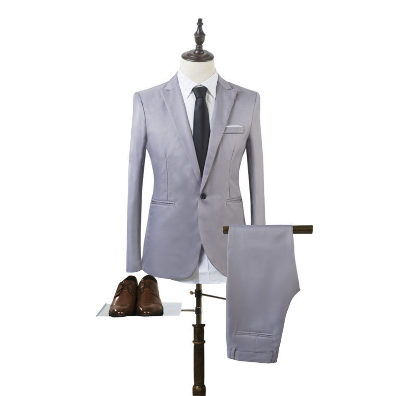 M9241Solid color business casual suit two piece wedding suit groomsmen suit