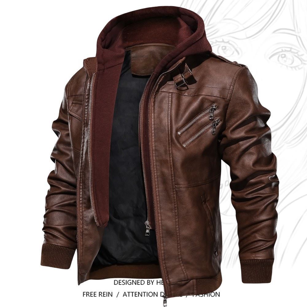 2024 new Leather jacket men hoodies men military jacket pu leather jacket men thick designer jacket puffer jacket
