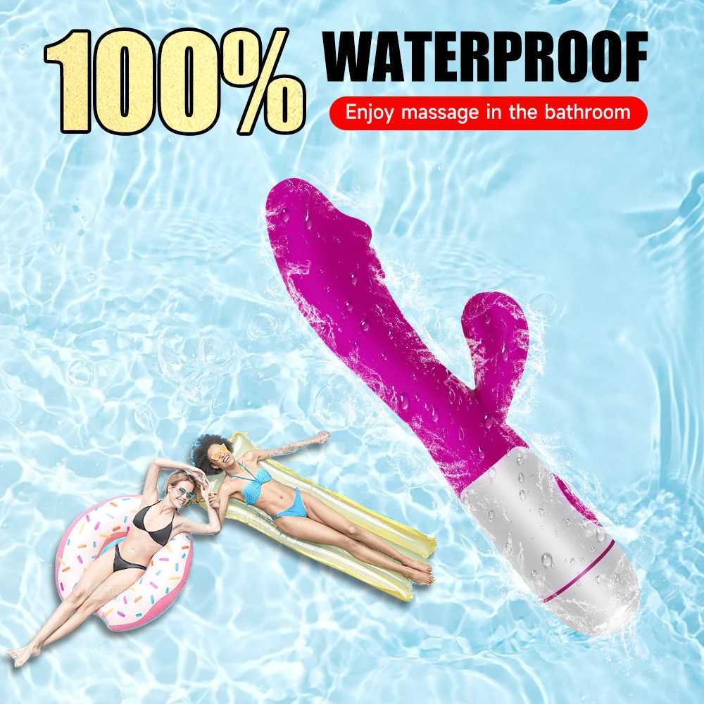 Strong G Spot Dildo Rabbit Vibrator Soft Silicone Pussy Massager Rechargeable Vagina Clitoris Stimulator Adult Sex Toy for WomanXJ241206