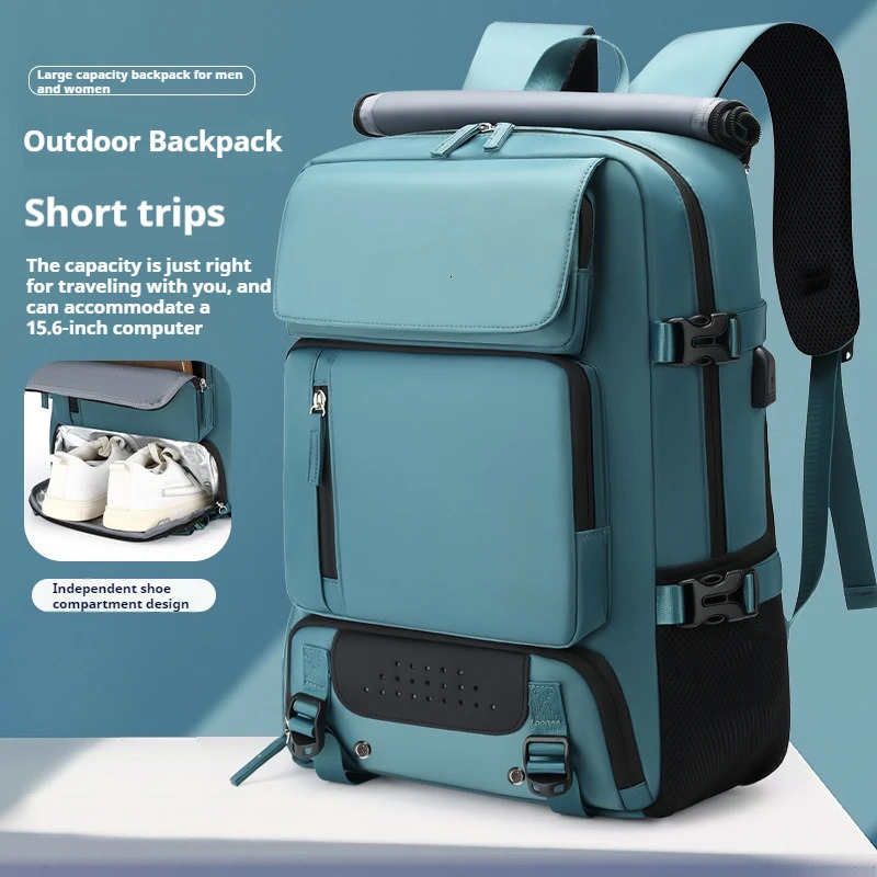 Large-capacity hiking backpack outdoor camping backpack multi-functional hiking backpack with shoe compartment 241206