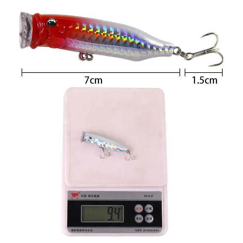 Floating Popper Wobbr Fishing Lure With 6# Hooks 6.5cm 10g Crankbait Artificial Bait Poper Pesca Carp Pike BaitXJ241128