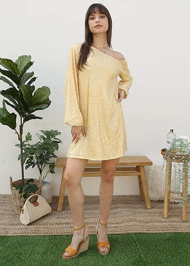 Spring European and American Women's Fashion Stand up Collar Solid Color Glitter Short Casual Versatile Dress 2024 New Style Elegant Clothing