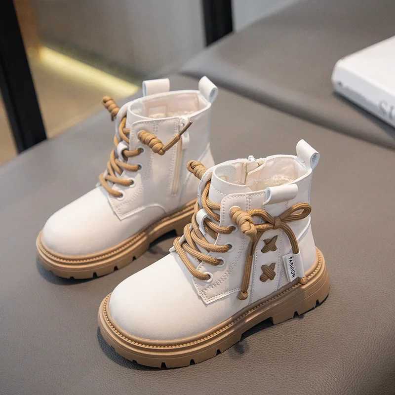 Children Fashion Warm Boots Girls Ankle Boots Zipper Cool Kids Princess Catwalk Leather Boots Non-slip Size 26-37 Anti-SlipperyXJ241206