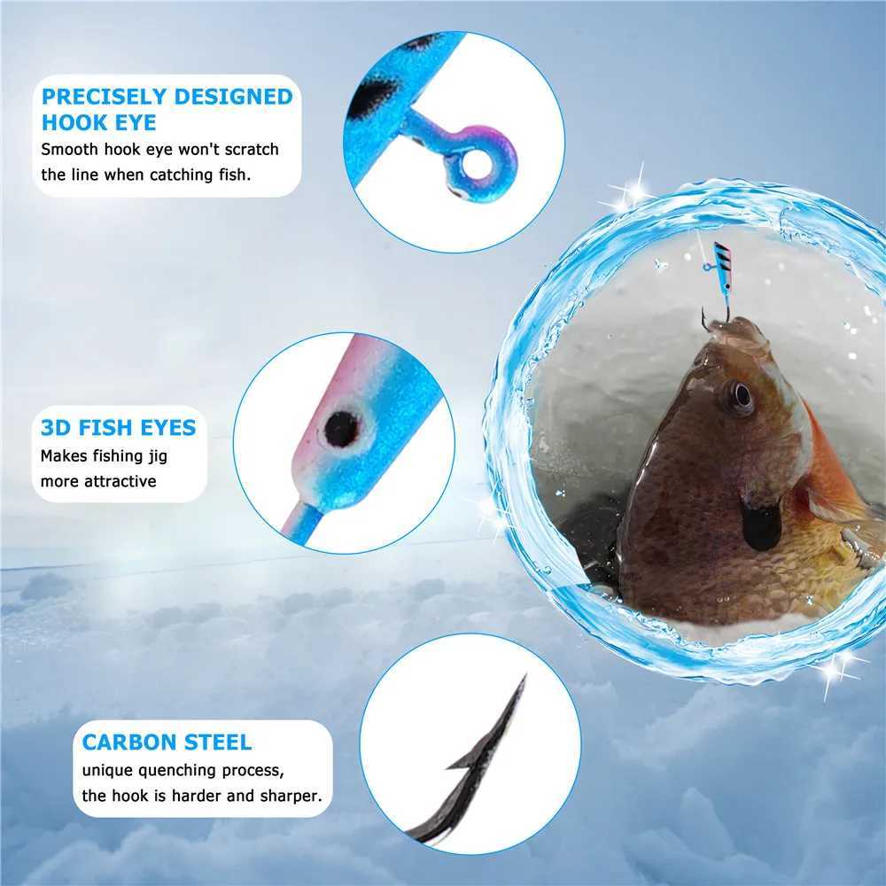 36/60/72/84Pcs Winter Ice Fishing Hook Glow ice jig bait 1.2-2.6g Jigging Fishing lure ice jigs for crappie panfish fishing gearXJ241128