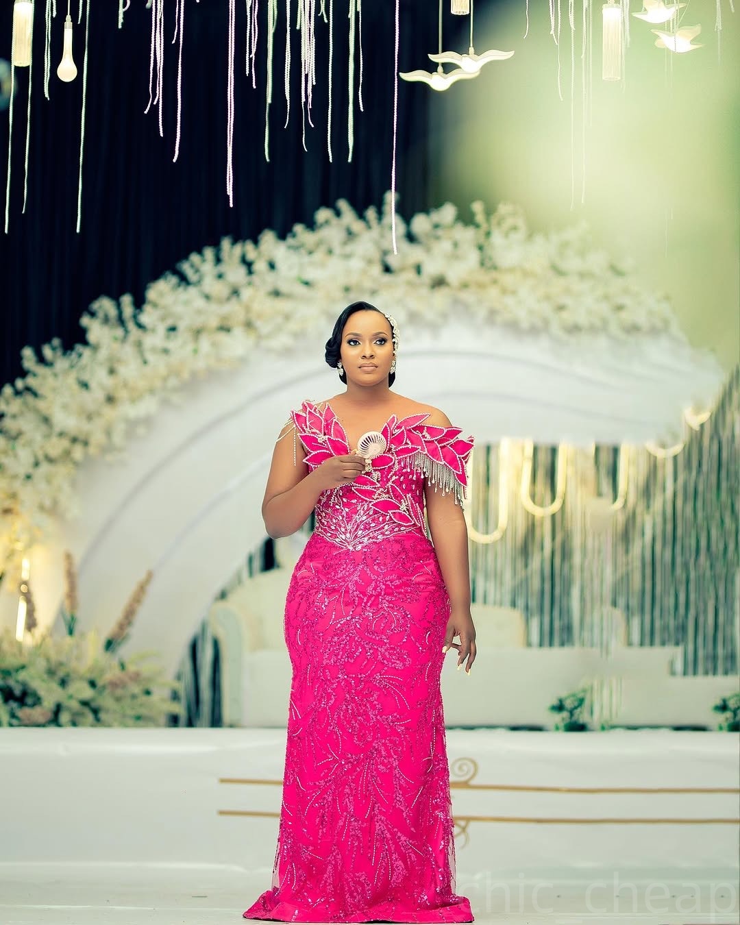 Fuchsia Prom Dresses 2025 Florals Rhinestones Beaded Sequined Evening Formal Party Second Birthday Engagement Gowns Plus Size Dress For Special Occasi