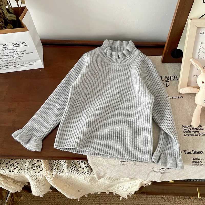 Winter Children Girls 2PCS Clothes Set Cotton Padded Floral Patchwork Dress Solid Knitted Bottom Sweaters Suit Baby Girl OutfitsXJ241206