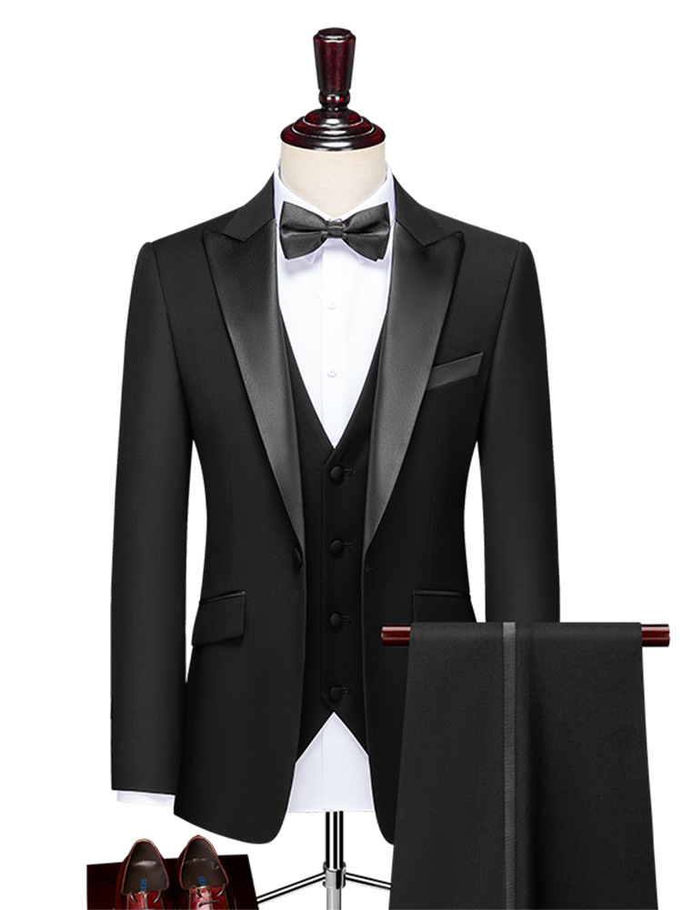 3129 New full suit men's handsome thin dress groom wedding