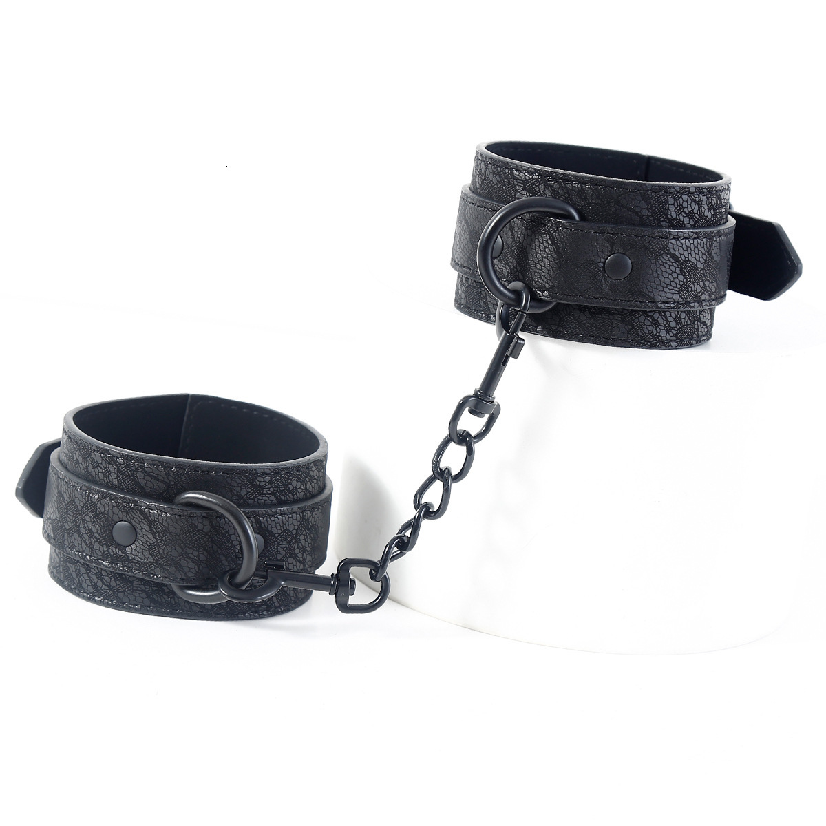 Yiwu Adult Sex Products Manufacturer Sex Spot Wholesale Black Jacquard Cloth SM Dog Slave Restraint Training Handcuffs