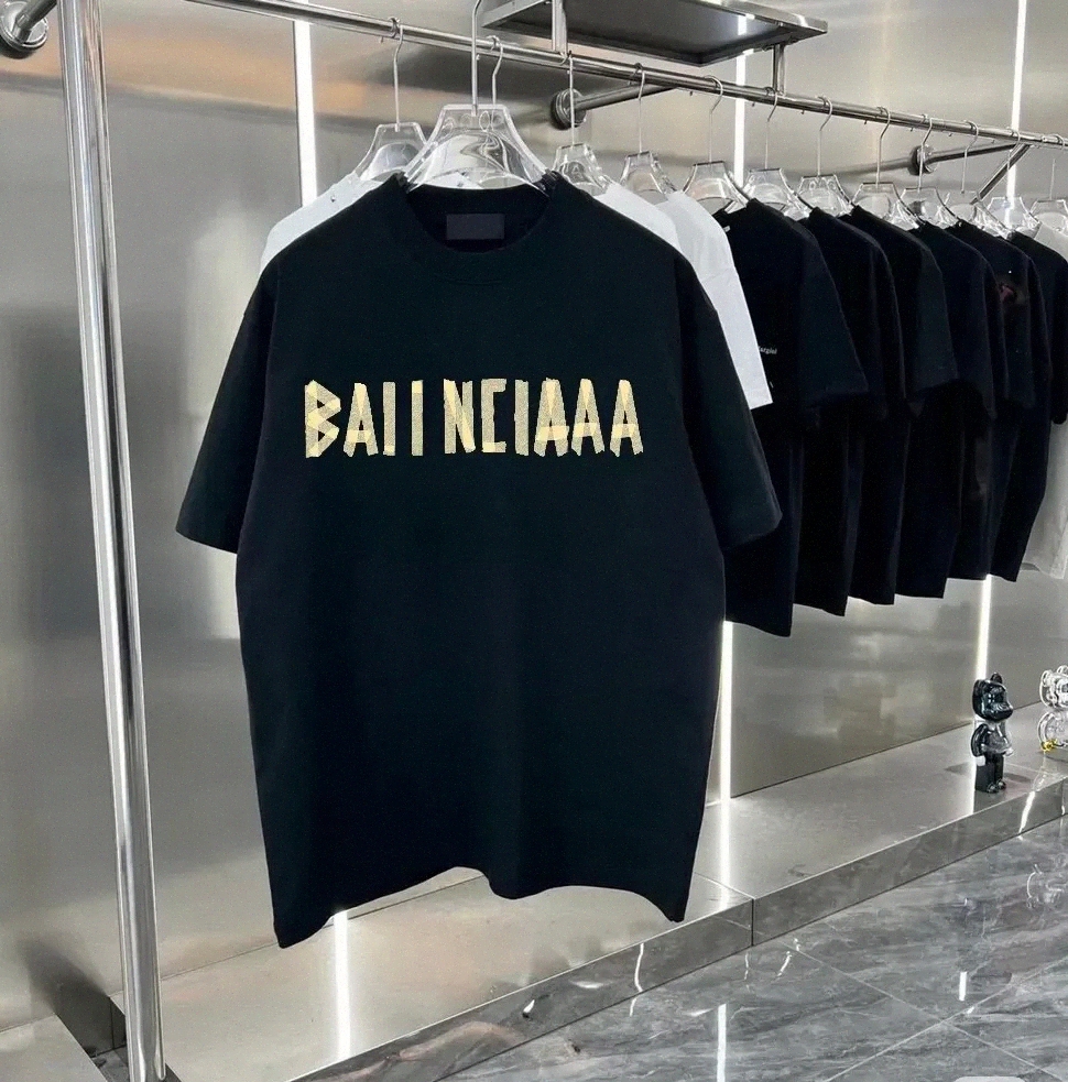 New summer new high quality clothing Paris designer luxury fashion men's and women's clothing casual T-shirt fashion letter round neck short B1lj#