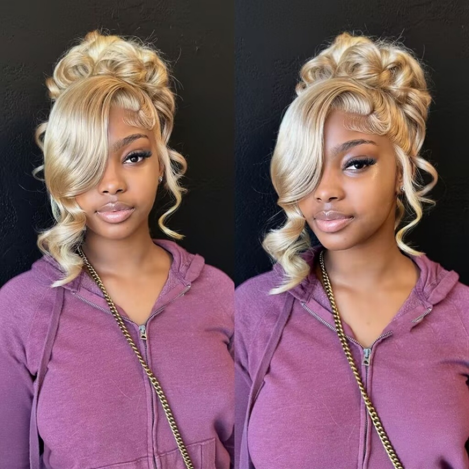 13X6 Frontal Pre Plucked 13X4 Transparent Lace Front Ash Blonde Body Wave 5X5 Human Hair Wig For Women