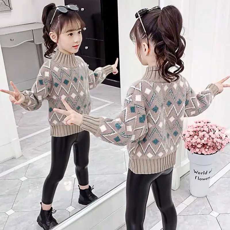 Cardigan Girls sweaters thickened wool and autumn 2023 winter new childrens clothing fashion girls baby sweaters 4 5 6 7 8 9 10 12 Q241205