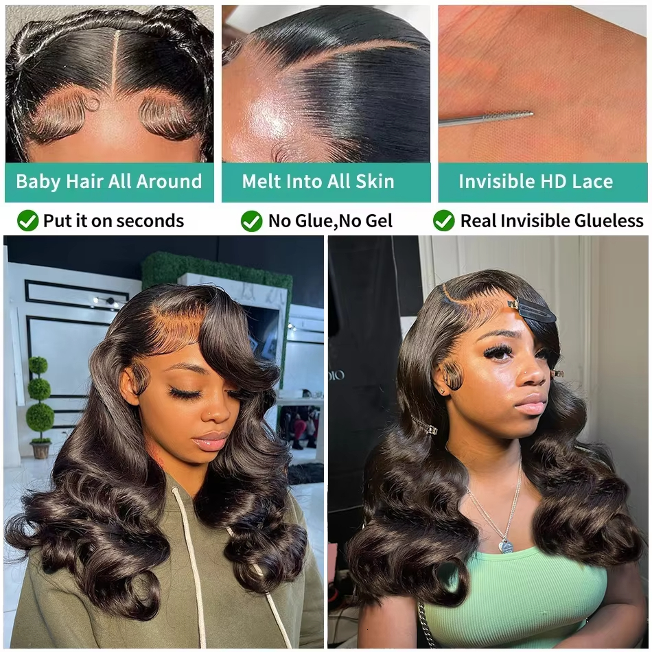 Brazilian Short Bob 13X4 Frontal Human Hair Wigs Body Wave 13X6 HD Transparent Lace Front Wavys 5X5 Closure Wig For Women