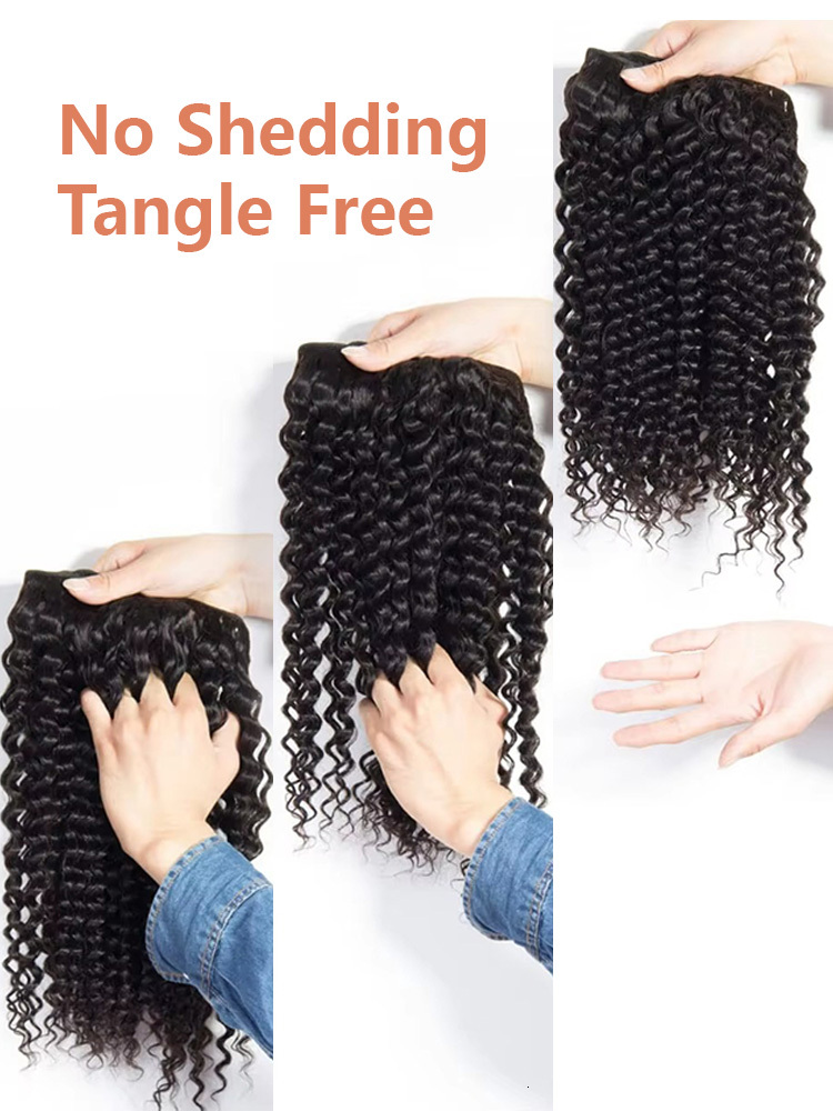 Deep 30 32 Inch Remy Unprocessed Raw Virgin 100% Human Hair Synthetic Hair Water Curly Wave Extensions 3 4 Bundles Deal