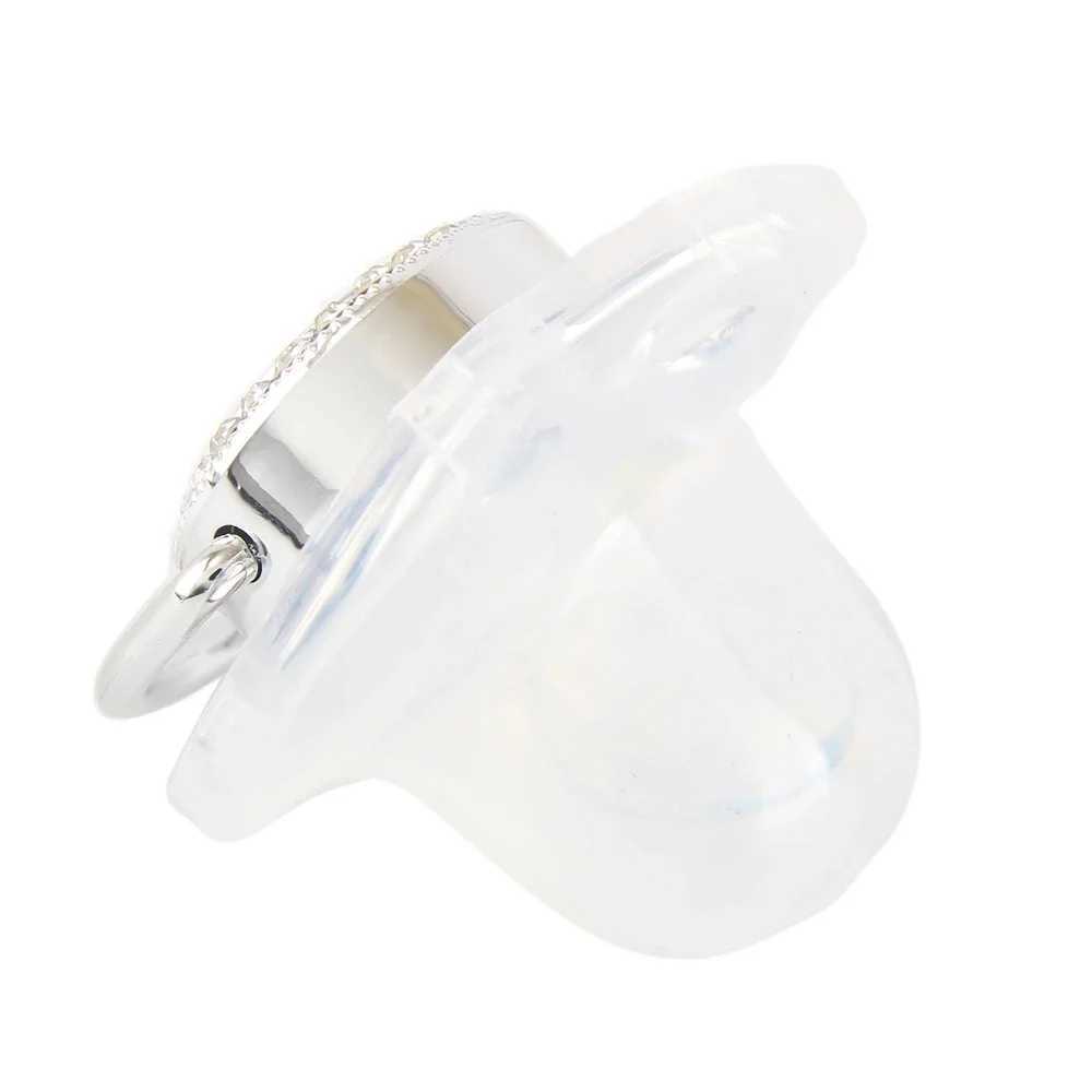 Pacifier Holders Clips# 26 Initial Letter Transparent Baby Pacifier With Chain BPA Free Silver Dummy Soother H241206