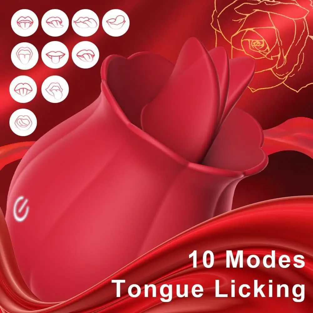 Rose toy Swing Tongue Licking Vibrator Female Powerful Oral Nipple Clitoris Stimulator Massager Adults Goods Sex Toys for WomenXJ241206