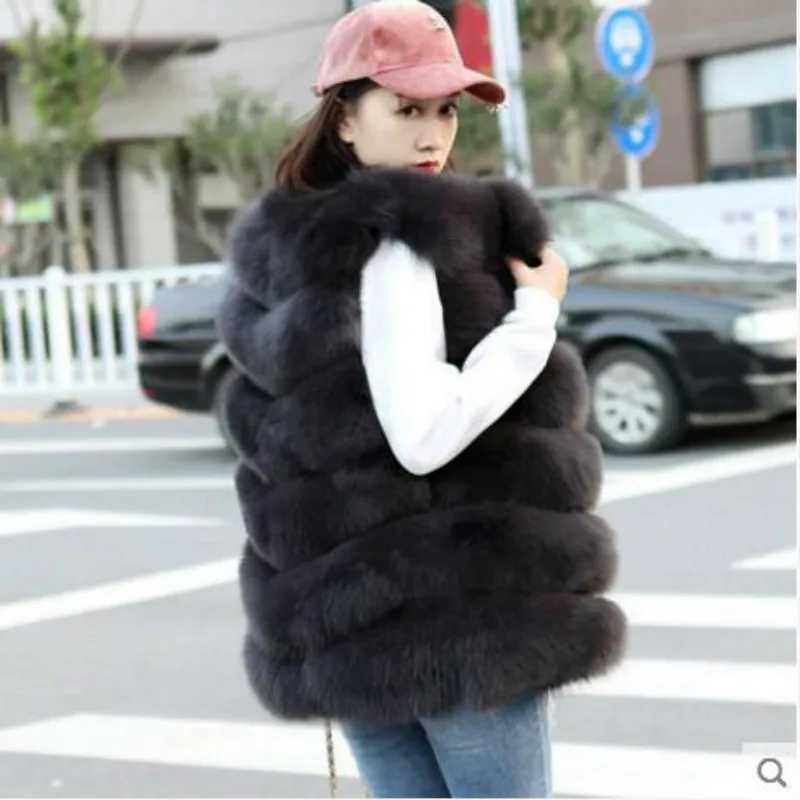 2022 New Womens High imitation Fur Vest Fashion Fur Jackets Casual Style Overcoat Women Fur OuterwearXJ241206