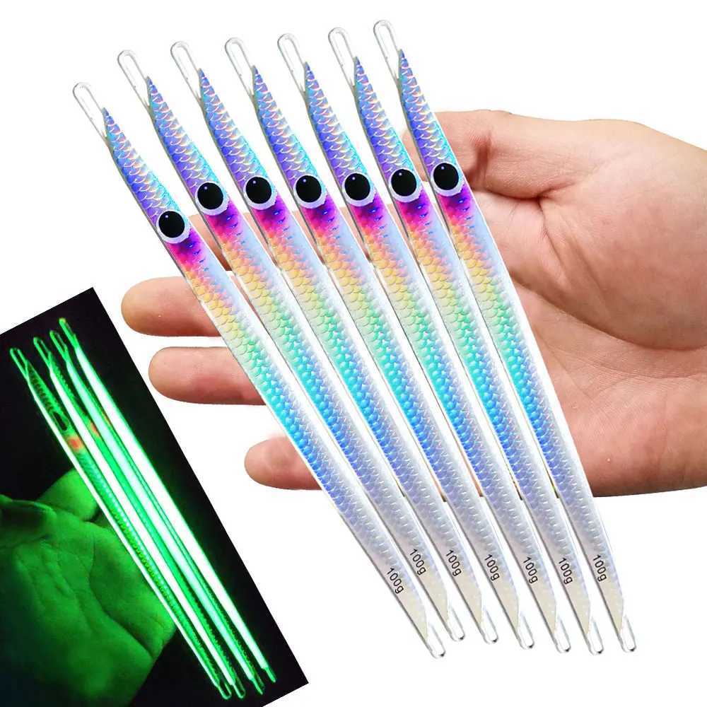 AS Fast JIg Lure Fishing Glow Jig Speed Falling Angr 80g100g Boat Sea Fishing Metal Hard Vertical Bait Sinking Pesca BaitXJ241128