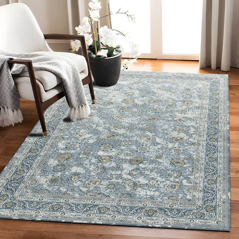 Vintage Foldable Non Slip Living Room Carpet, Sofa, Coffee Table Blanket, Large Area Fully Covered, Dirt Resistant Floor Mat