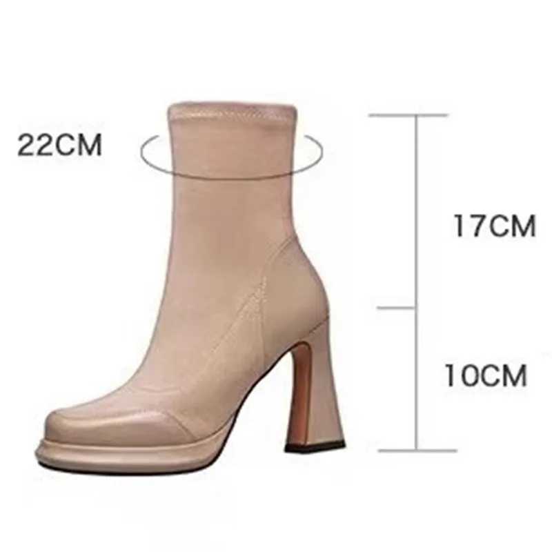 High Quality Thick heel short boots thin boots and suede high-temperature boots for warm autumn and winter splicing waterproof platforms T241206
