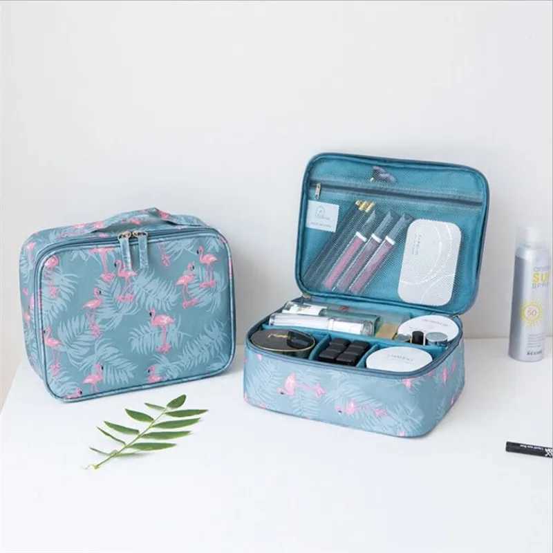Cosmetic Bag Organizer Waterproof Portable Makeup Bag Mini Solid Color Flamingo Travel Toiletry Storage Bag Beauty W PouchXJ241206