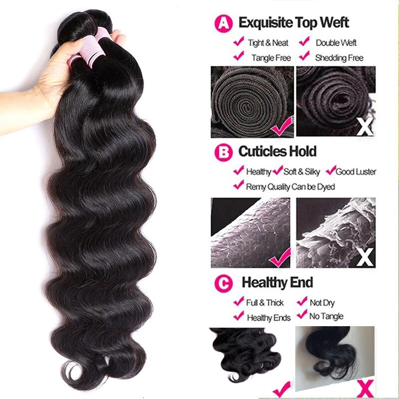 Perismoda Body Wave Human Brazilian Weaving Natural Black 3 4 Bundles Deal Virgin 30 Inch Raw Hair Extensions