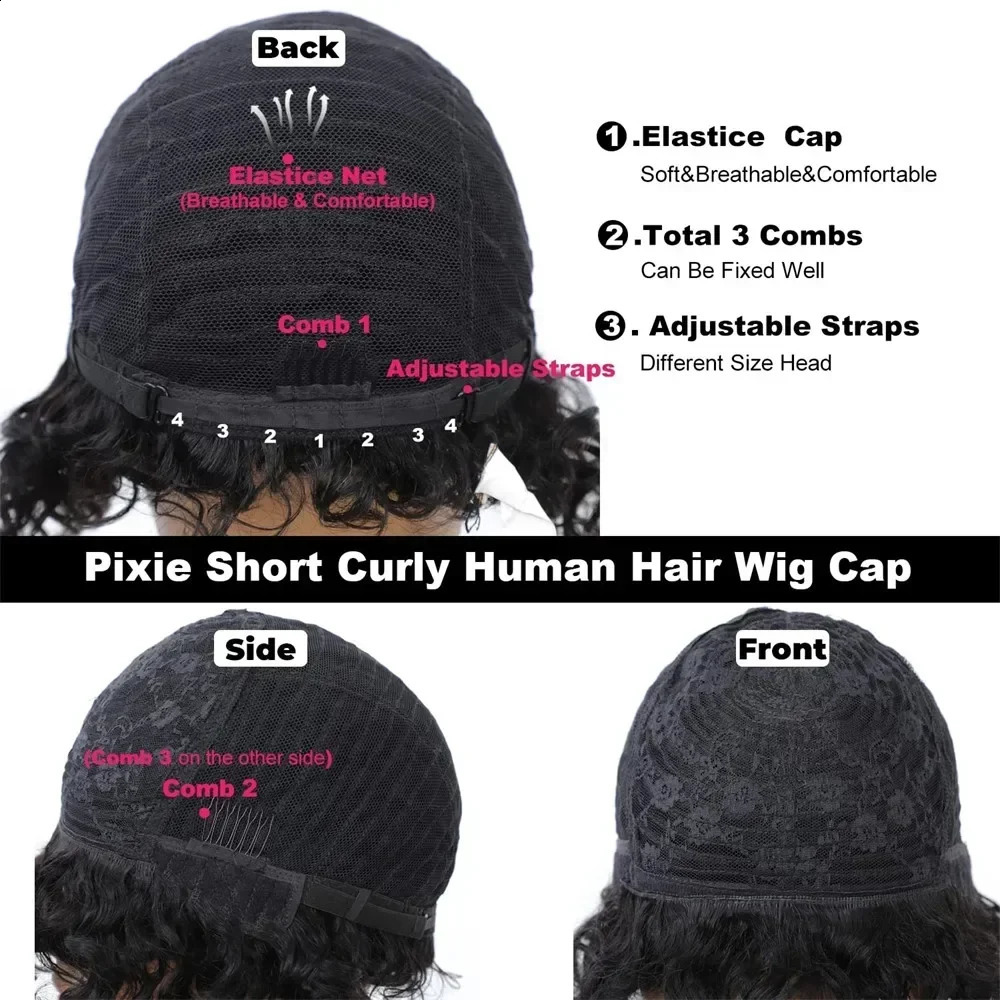 Fluffy bouncing curly human hair wig with bangs perruques cheveux humains 180% density Funmi curly short bob wig suitable for black women 241206
