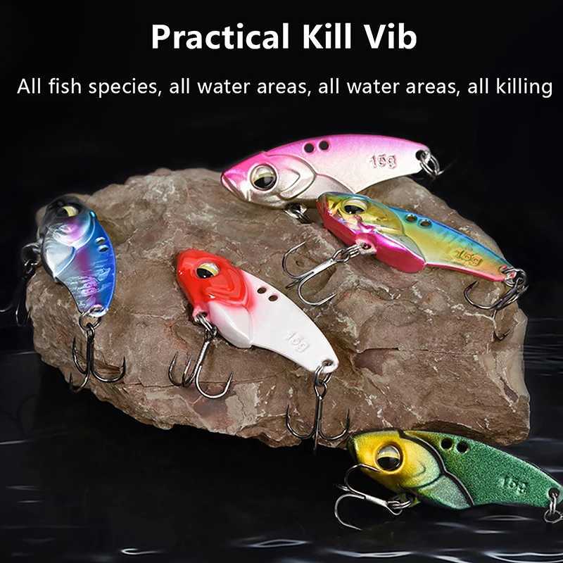 1pcs 3.5-15g Metal Spinner Fishing Bait VIB Spoon Fishing Lure Crankbait Bass Artificial Hard Baits Cicada VIB Fishing TackXJ241128