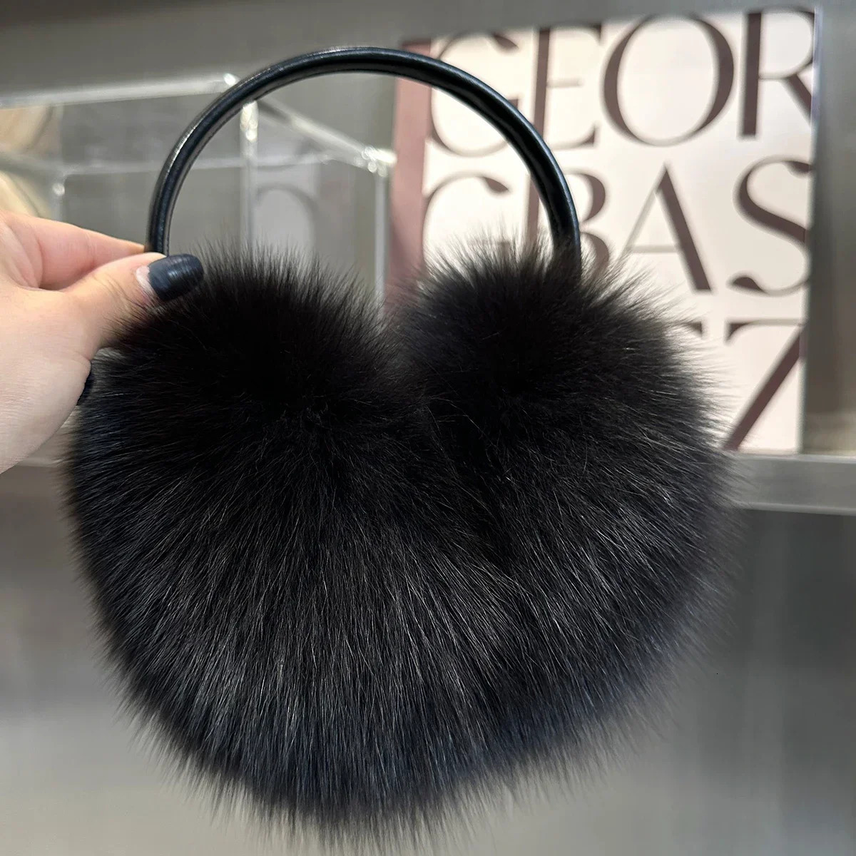 ious genuine fox fur earmuffs naturally warm fox fur earmuffs cute oversized fluffy genuine fox fur earmuffs winter earmuffs 241205