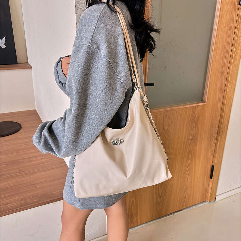 Korean Version Large Capacity Canvas Women's Summer New Backpack Trendy Niche High-End Sense Single Shoulder Tote Bag Fashionable Quality Classic
