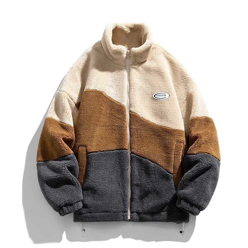 New Men Fleece Fluffy Jacket Warm Cashmere Coat Autumn New Lightweight Couple Jackets Hip Hop Harajuku Youth Streetwear 2023XJ241206