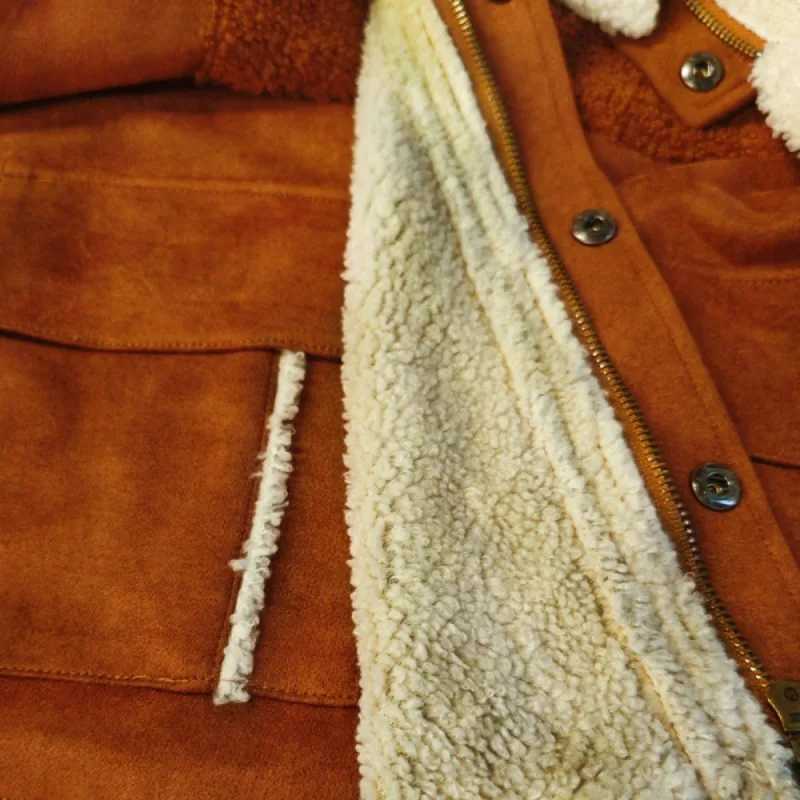 Autumn and Winter Foreign Trade Explosion Mens Coat Top Lamb Wool Lapel Zipper Jacket Mens Business LeisureXJ241206