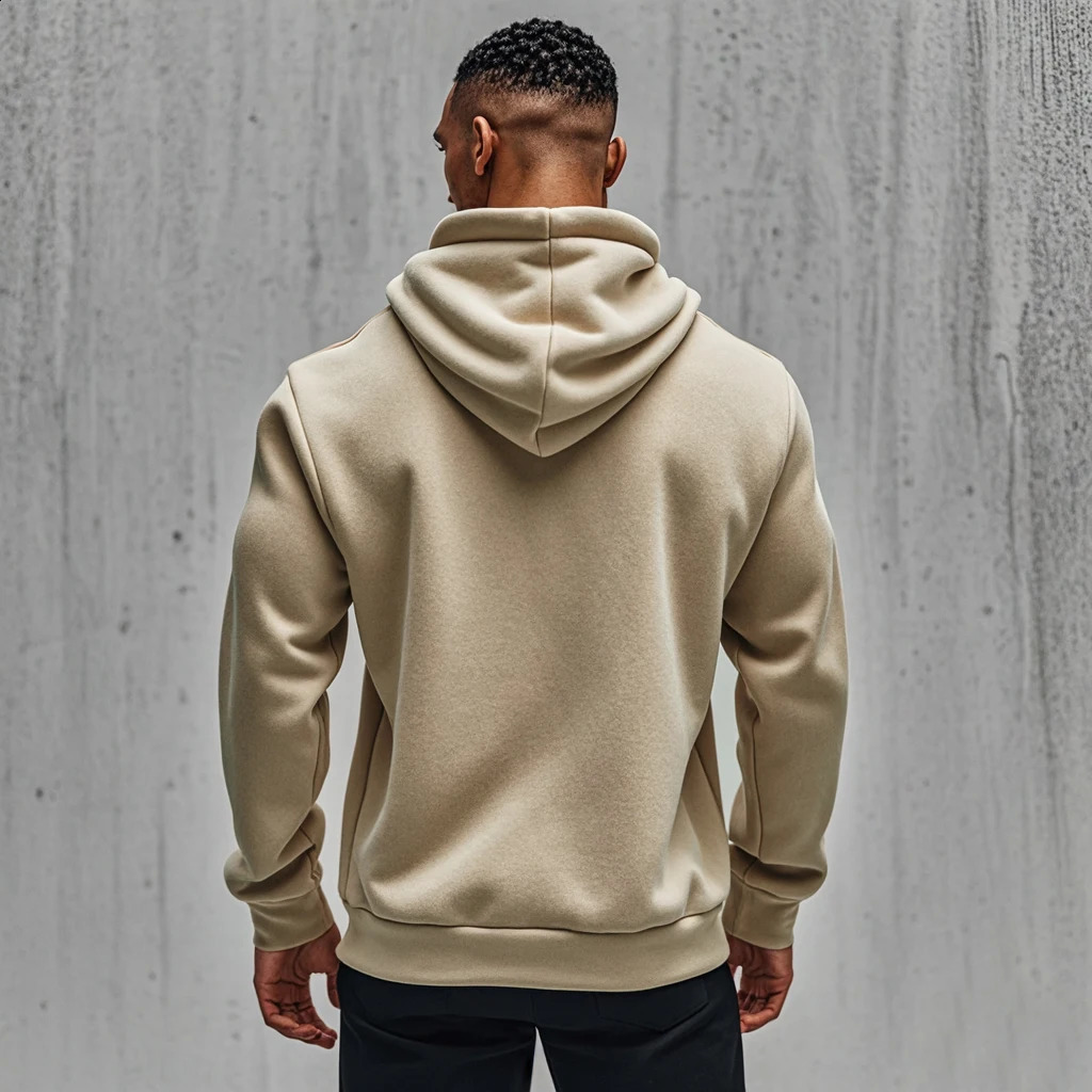 Mens Comfortable Thick Hooded Sweatshirt Zipper Sports Shirt Long Sleeved Autumn and Winter Season 241203