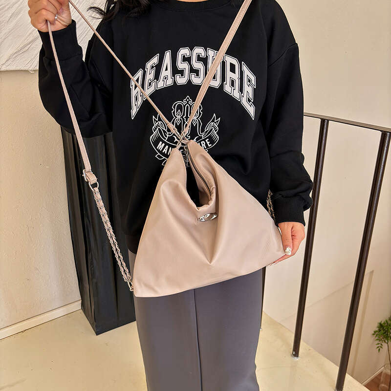 Korean Version Large Capacity Canvas Women's Summer New Backpack Trendy Niche High-End Sense Single Shoulder Tote Bag Fashionable Quality Classic