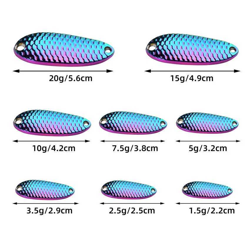 1pc Metal 1.5g/2.5g/3.5g/5g Fishing Lure Wobbr Spinner Bait Spoon Artificial Bass Hard Sequin Pailtte Metal Steel Hook LuresXJ241128