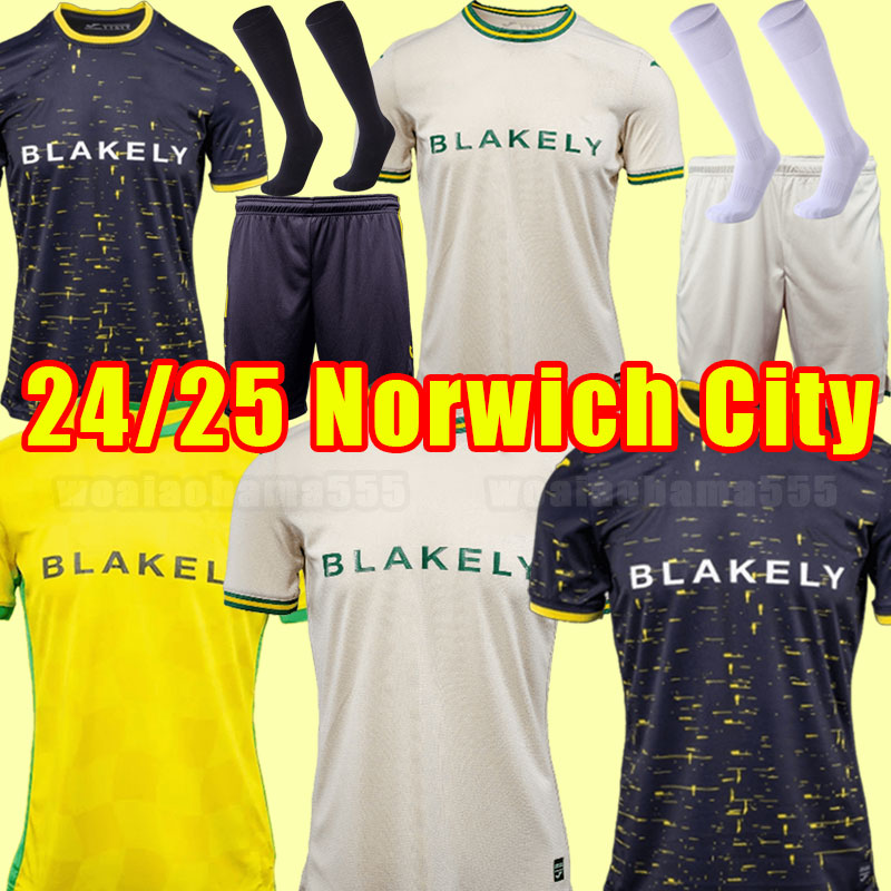 24 25 Norwichs PUKKI Soccer Jerseys City 2024 2025 home yellow away red third men kit football shirt HUGILL RASHICA MCLEAN DOWELL BUENDIA TZOLIS SARGENT