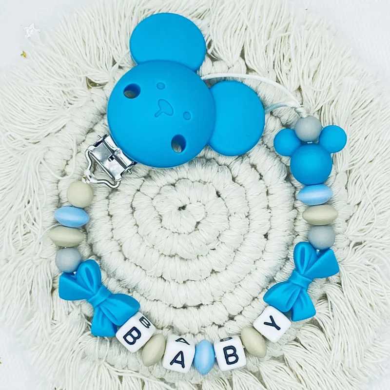 Pacifier Holders Clips# Free Handmade Personalized Name Baby Pacifier Clips Chains Silicone Beads Teether Teething Toys Dummy Holder Pacifier Chain Gi