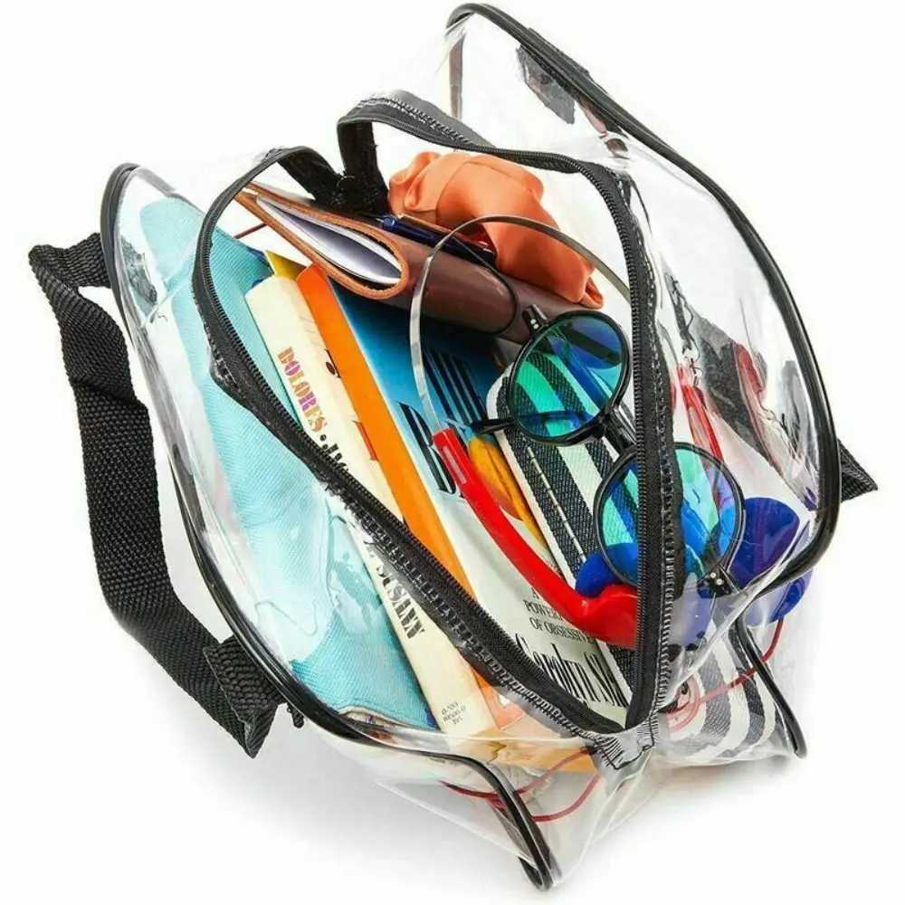 PVC for Travel Ccert Transparent Cosmetic Bag Clear Stadium Approved Tote Bag Travel Toiletries Bag Small HandbagXJ241206