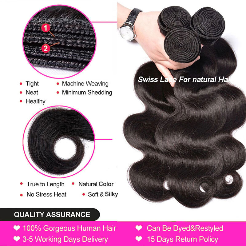 Perismoda Body Wave Human Brazilian Weaving Natural Black 3 4 Bundles Deal Virgin 30 Inch Raw Hair Extensions