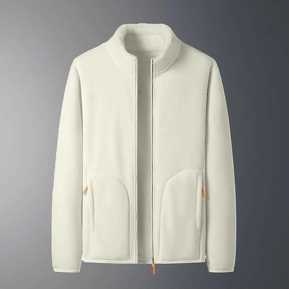 New Men Fleece Jacket Pockets Thicken Polar Jackets Cold-Proof Overcoat Plus Size Women Coat Winter Windbreaker Jackets For MenXJ241206