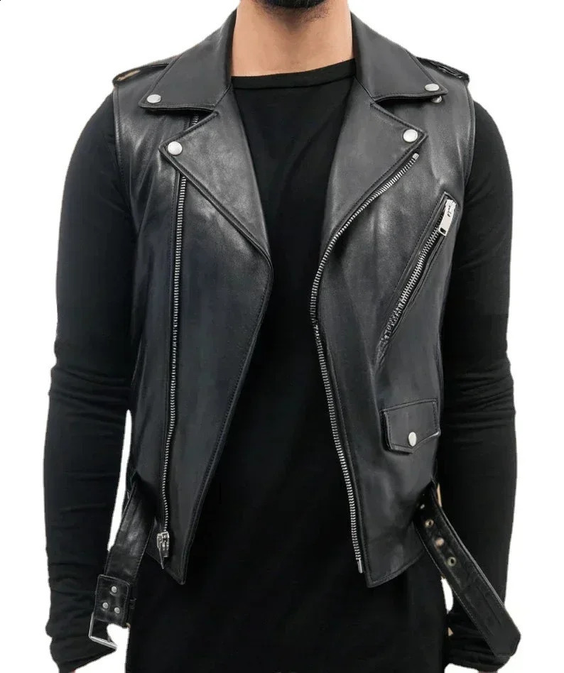 Leather Camisole Knight Costume Men Medieval Armor Sleeveless Vest Top Lace Up Waistcoat 251015