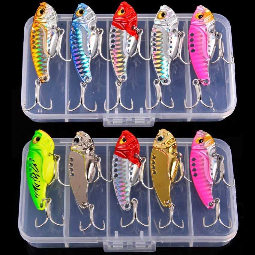 Aorace 5pcs/bo VIB 3/7/10/15/20g Fishing Lure Vibration Spoon Hard Baits Crankbait Wobbr Swimbait Cicada VIB TackXJ241128