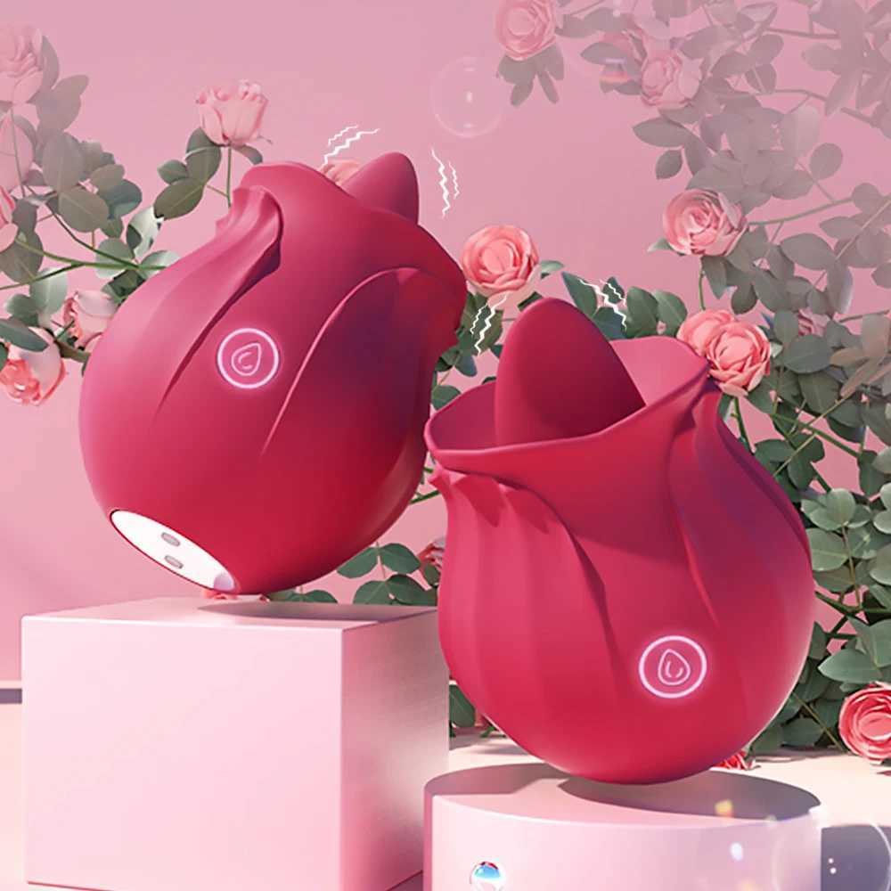 Powerful Rose Tongue Licking Vibrator for Women G Spot Female Clitoris Oral Stimulator Vagina Sucking Massager Adult Sex ToysXJ241206