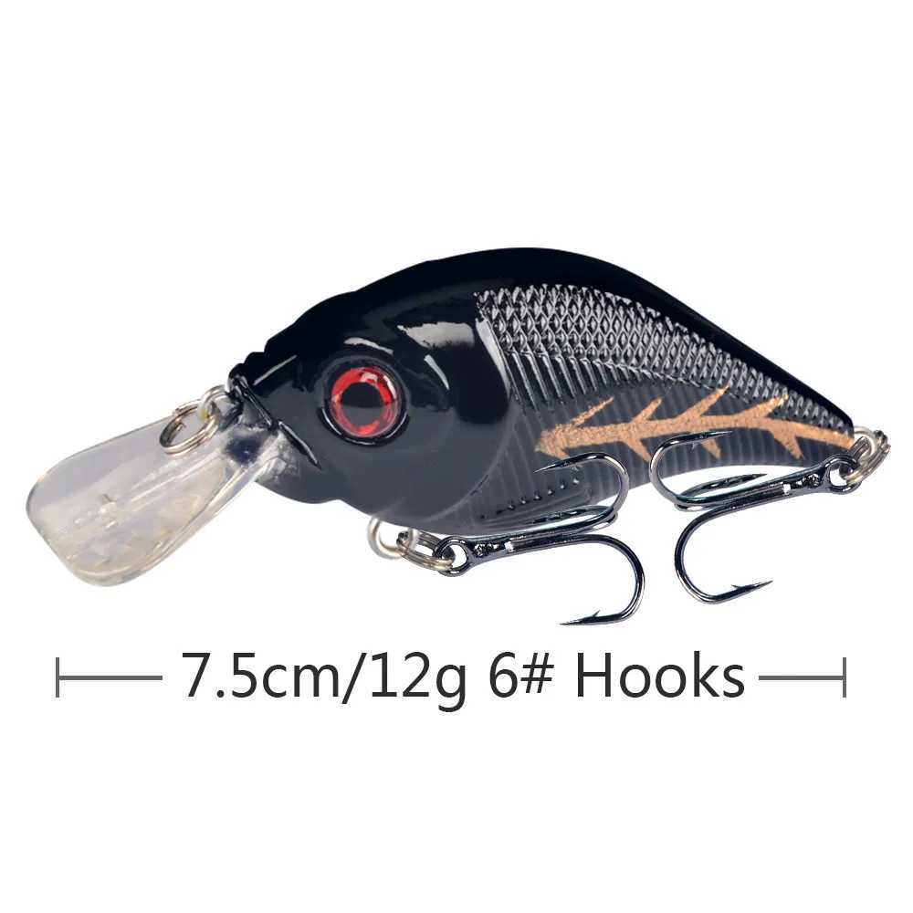 1pcs 7.5cm 12g Hard VIB Lures Fishing Minnow Bait Treb Hooks Sinking Crankbait Wobbrs Fishing Tack 3D EyesXJ241128