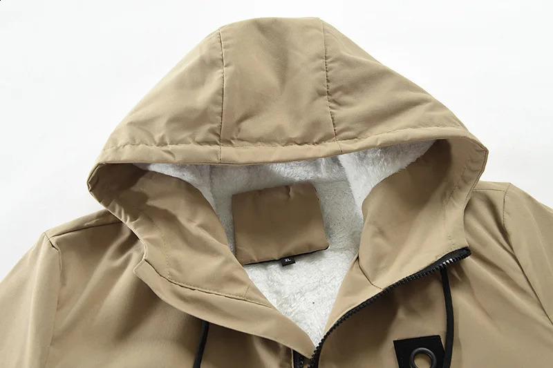 Mens Winter Long Down Coats Casual Slim Hooded Lamb wool Thicken Warm Parka Jackets Outdoor Windproof Waterproof Outerwear 241205