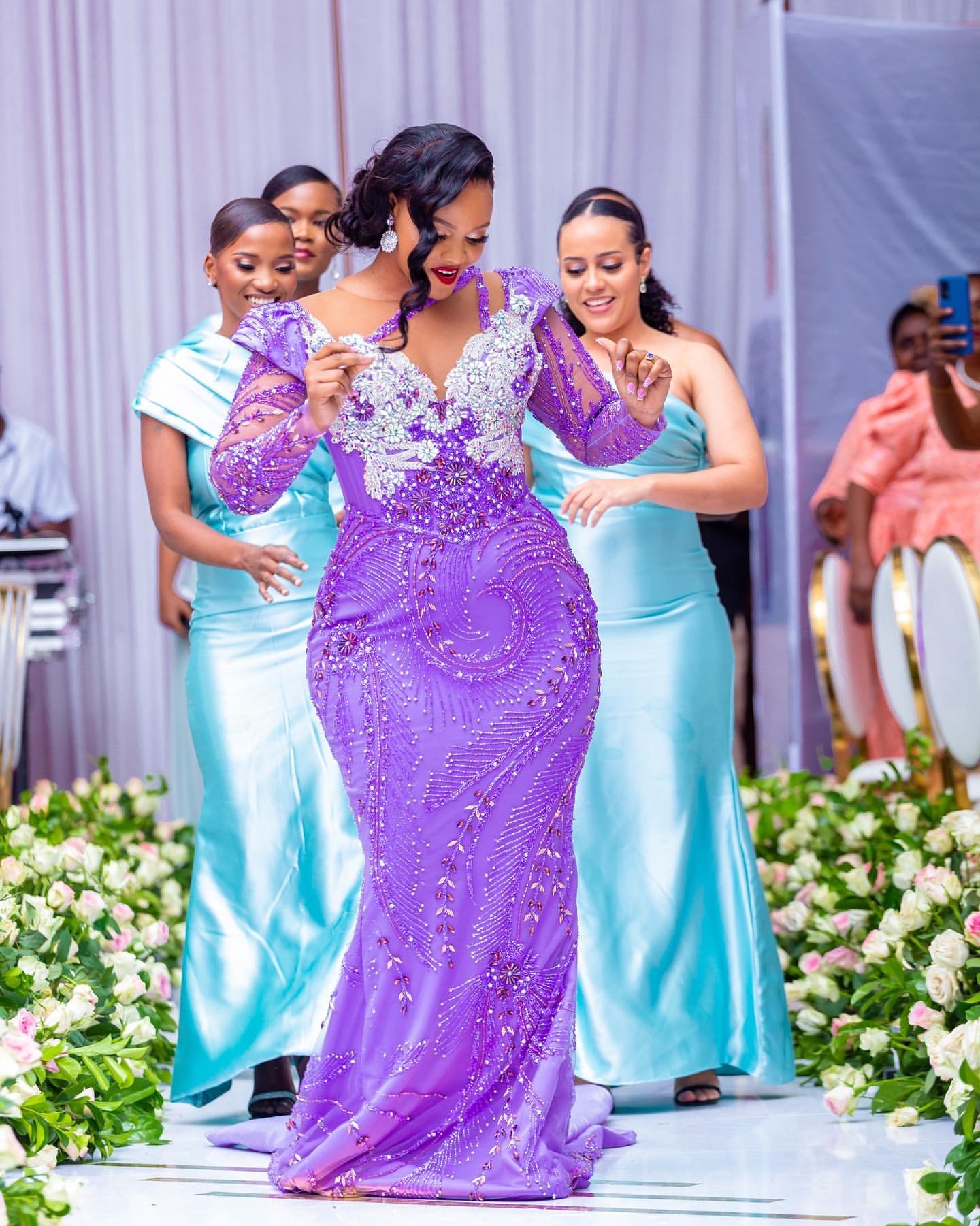 Lavender Mermaid Prom Dresses 2025 Lace Beaded Rhinestones Sheer Neck Evening Formal Party Second Birthday Engagement Gowns Plus Size Dress For Specia