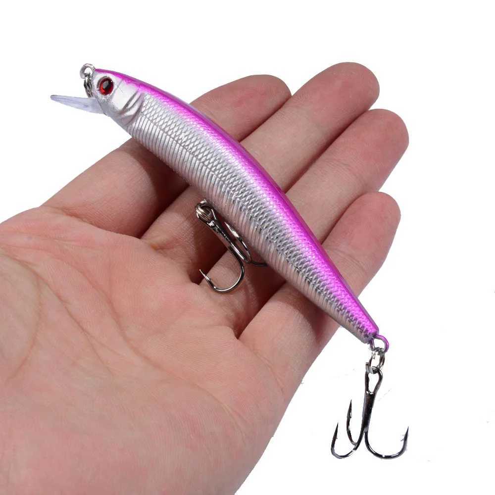 1 Pcs/lot Fishing Lure 3D Eyes Floating Minnow Aritificial Laser Wobbrs 9.5cm 8g Crank Bait Hard Plastic Fishing Tack PescaXJ241128