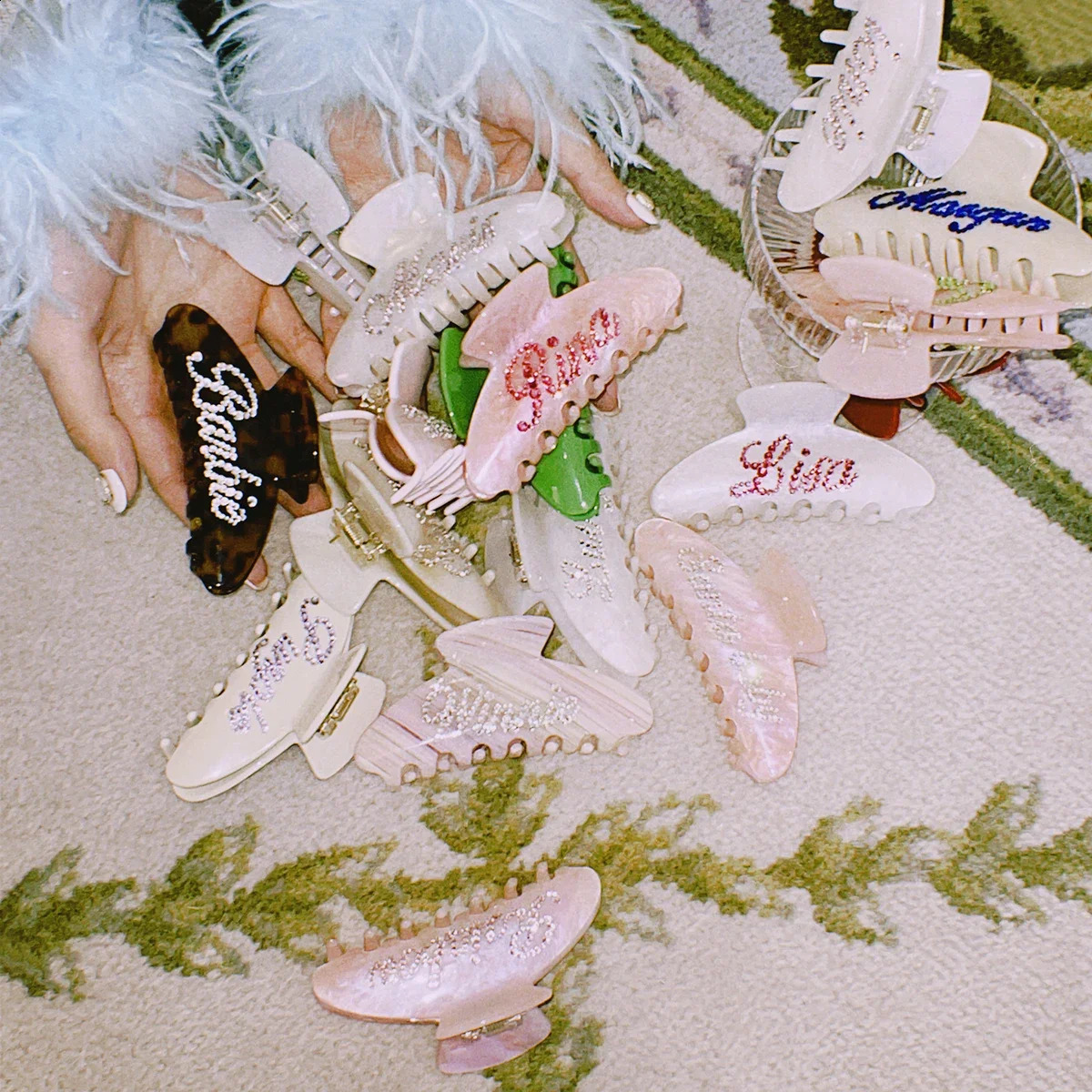 custom for pure handmade double-sided DIY numeric name grab hair clip couple gift 241205