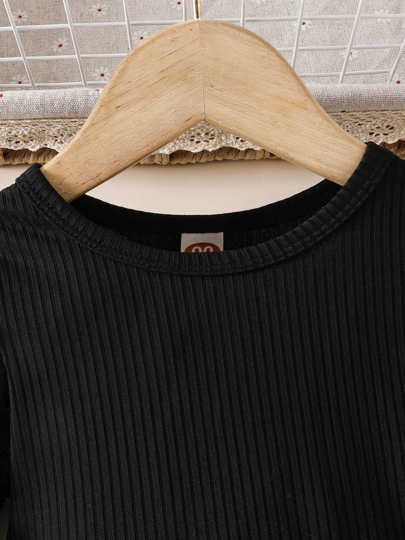 Girls Aged 3-7 Years Old in Spring and Autum Japanese and Korean Sle Casual Simple Puff Sleeve Fashionable Waist DressXJ241206